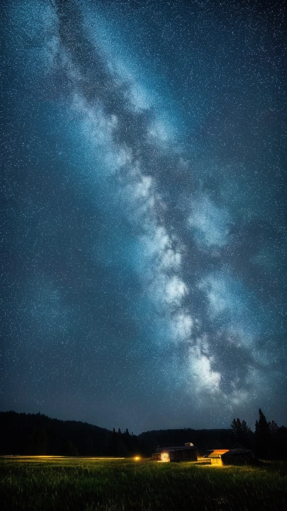 Realistic, authentic, beautiful and amazing night sky, rain