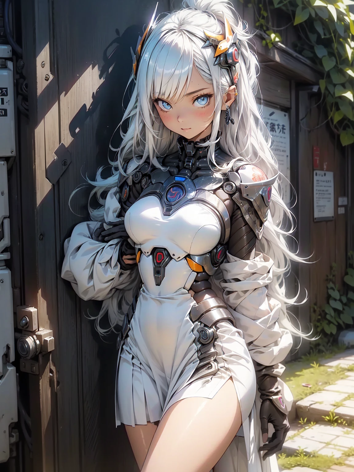 (Subtle manga style:1.1), Cool Beauty, (One Woman:1.0), (20-year-old:1.0), (Small breasts:1.2), Outdoor, Day, sunny, Outdoorで飛ぶ, Over European cities, (Wide Shot:1.0), (Written boundary depth:1.1), (~ ~ ~ ~ side:0.7), (From above:1.0), Blake、(Anime Face:1.0), (Clear blue eyes:1.0), (Cybernetic Genoid:1.1), (Very detailed mech suit:1.3), (White Gothic Breastplate:1.2), (Long silver hair:1.0), (White Luxury Wizard Dress Skirt:1.3), (Decorative embroidery:1.0), (Angel Wings:1.1), Mouth closed