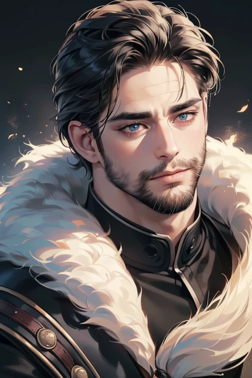 (best quality,4k,8k,highres,masterpiece:1.2),ultra-detailed,(realistic,photorealistic,photo-realistic:1.37),30 year old man,3 day beard,handsome anime,portraits,strong,masculine,dark hair,sharp jawline,mesmerizing eyes,perfectly styled hair,cool anime outfit,confident expression,vibrant colors,dynamic lighting