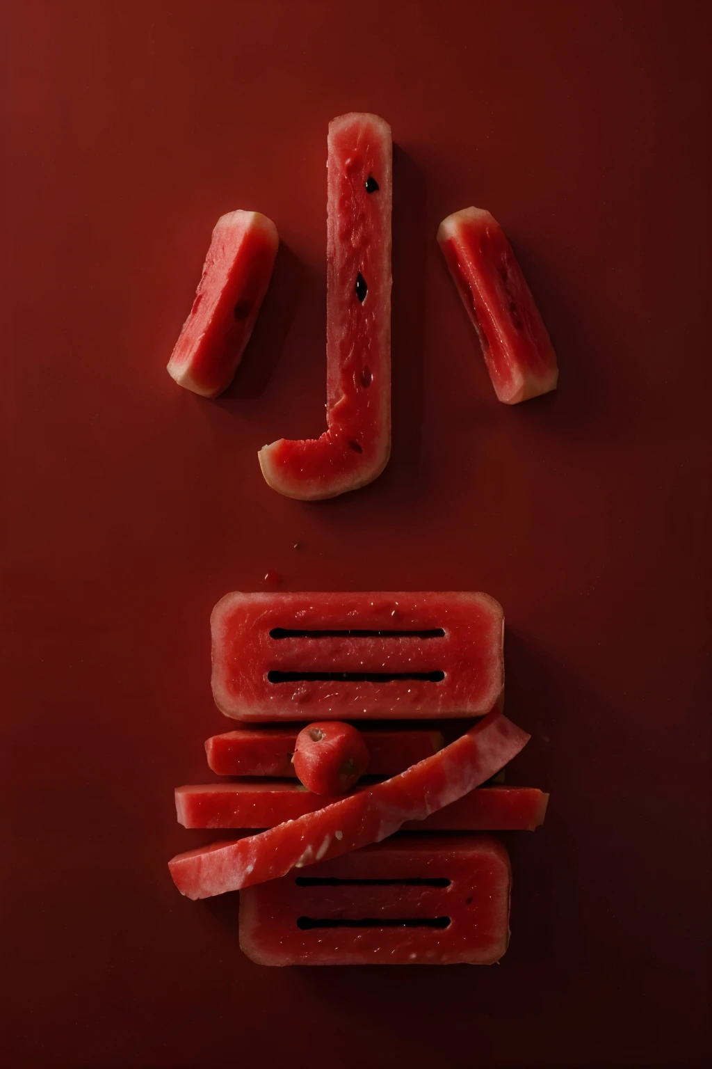best quality, masterpiece, high-res, realistic, watermelon texture with seeds, cool summer background