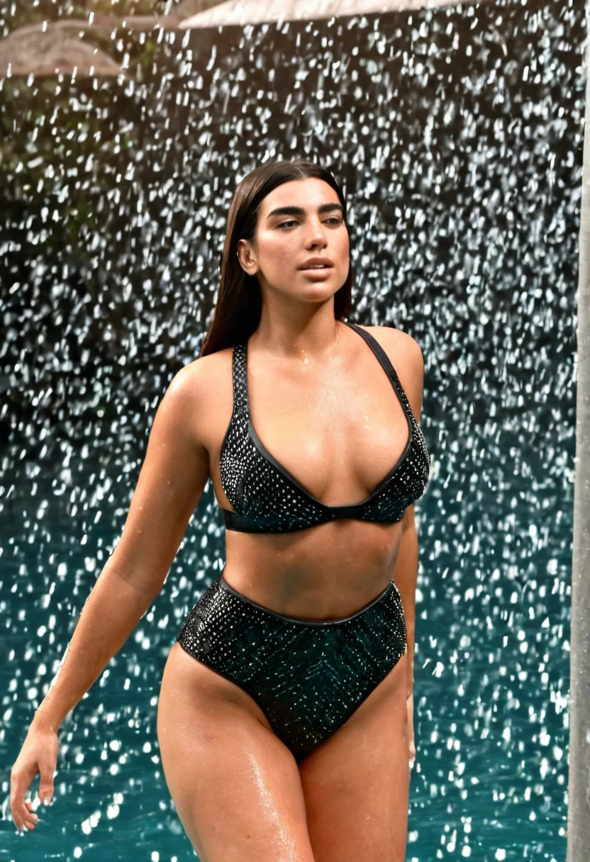 high quality Erotic paparazzi photo , (gorgeous celebrity , woman, DuaLipa, dua lipa, duxlipa, female, singer, cute, vacation side background , wet atmospheric , random click, random move photograph , photorealistic , celebrity , woman ) shiny breast ,shiny sweaty skin , sexualized move, erotic angles, celebrity erotic photograph , shiny sweaty skin, hollywood actress , fleshy muscular woman , ( perfect body parts, correct anatomy ,natural lights, depth of field, detailed face , insanely detailed skin texture, hyper detailed features )