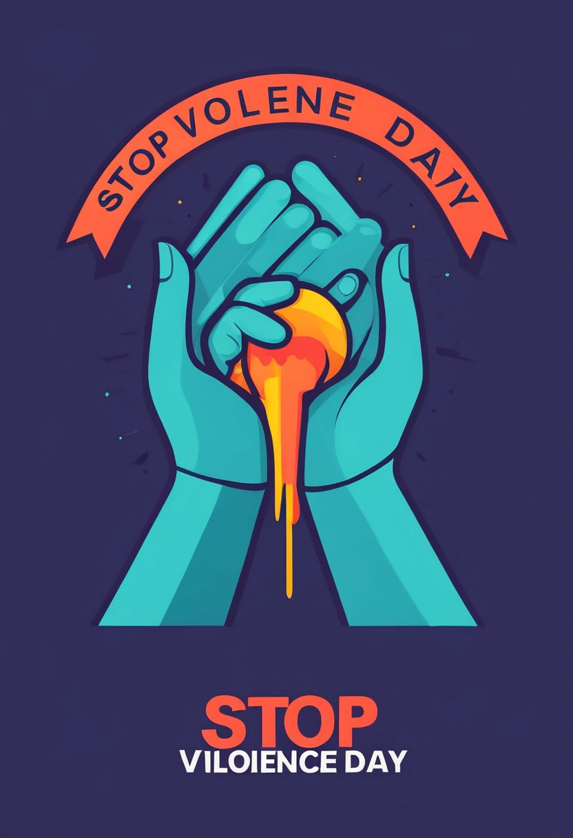 Illustration stop violence day flat design