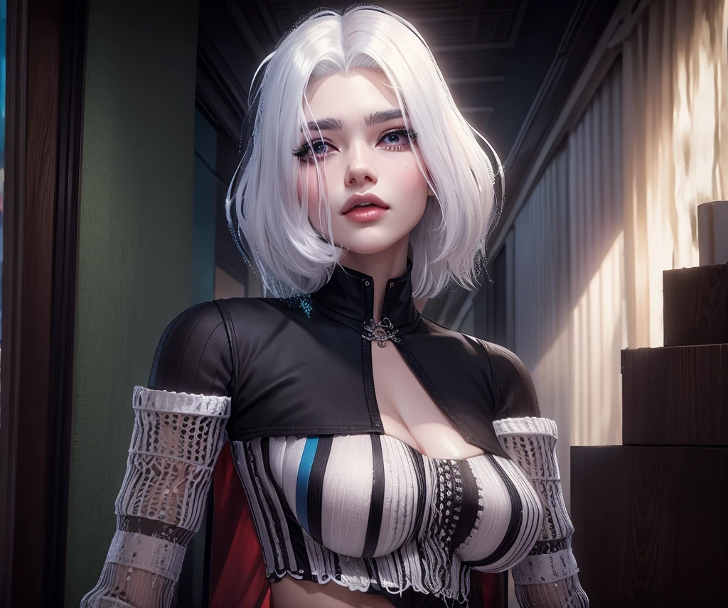 masterpiece, Highest quality, Unreal Engine, Super Resolution, Very detailed, Complex, colorful, Clear images, Sharp focus, Digital Blending,
Beautiful woman, (Ivy IYclothes), Perfect Eyes, Perfect Face, Ultra detailed hair, Ultra detailed face, Very detailed lips,Vivid expression, Healthy Body, Beautifully detailed sweat glands, Smooth skin texture, Carefully drawn,
(humidity:1.2), Beautiful Eyes, (Attractive face:1.2), (Beautiful Skin), (Big Breasts), nipples protruding from underwear, Sticky with sweat, In a dynamic pose,
In the world of Soul Calibur, indoor, In a secret room underground,