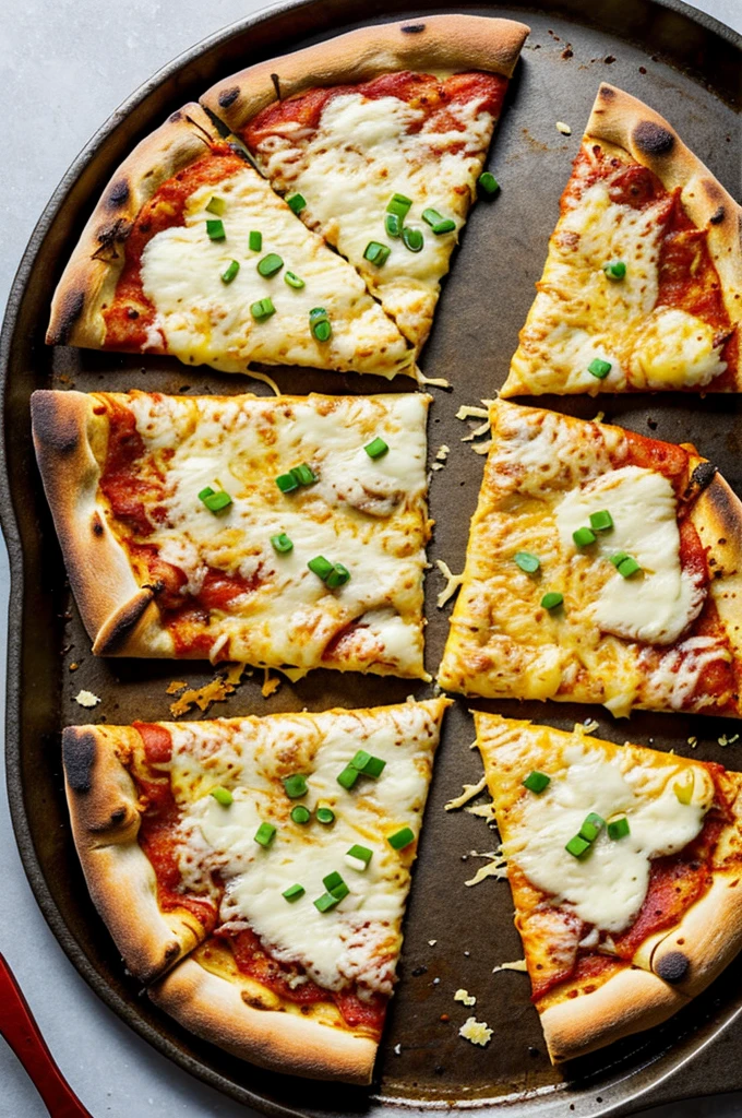 Pizza melting cheese
