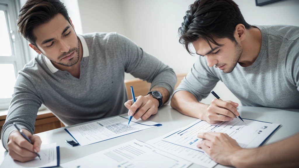 Draw a picture of two men giving investment advice.
