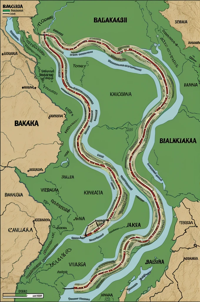 A snake walking on Bangladesh map