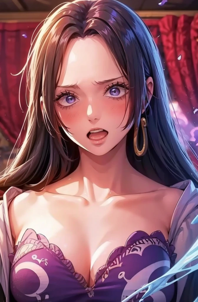 Zerg Queen Beautiful Girl: Lanlinger 18 years old, messy hair, oil painting, beautiful perfect face, soft skin perfect face, light purple and purple added, light red added, intricate details, splash screen, 8k resolution, masterpiece, cute face, mysterious magic array background
