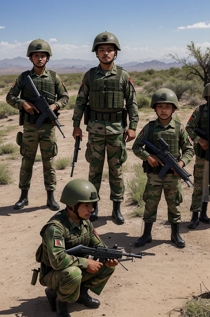This image shows Mexican soldiers in a defensive position, symbolizing the willingness of the children of Mexico to protect their homeland against any foreign enemy. It represents love and loyalty towards Mexico and evokes the sense of sacrifice and bravery mentioned in the stanza..
