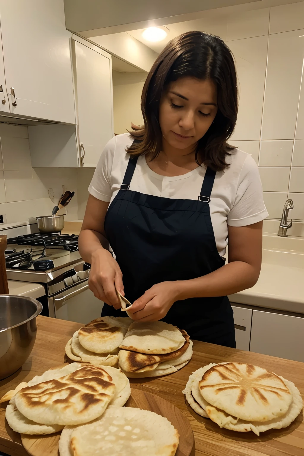 Image of mom making arepas 