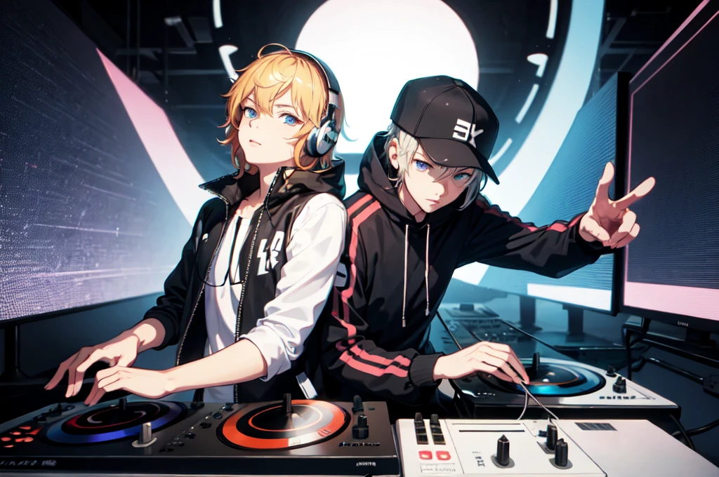 Beautiful wallpaper of Alan Walker as an anime character playing DJ