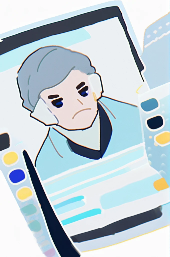 ((Лучшее качество)), ((шедевр)), (подробный), draw an avatar of a programmer gamer on a white background