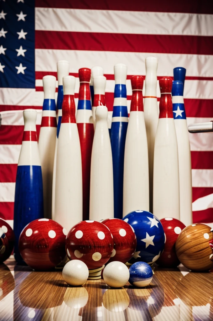 Shooting bowling pins America