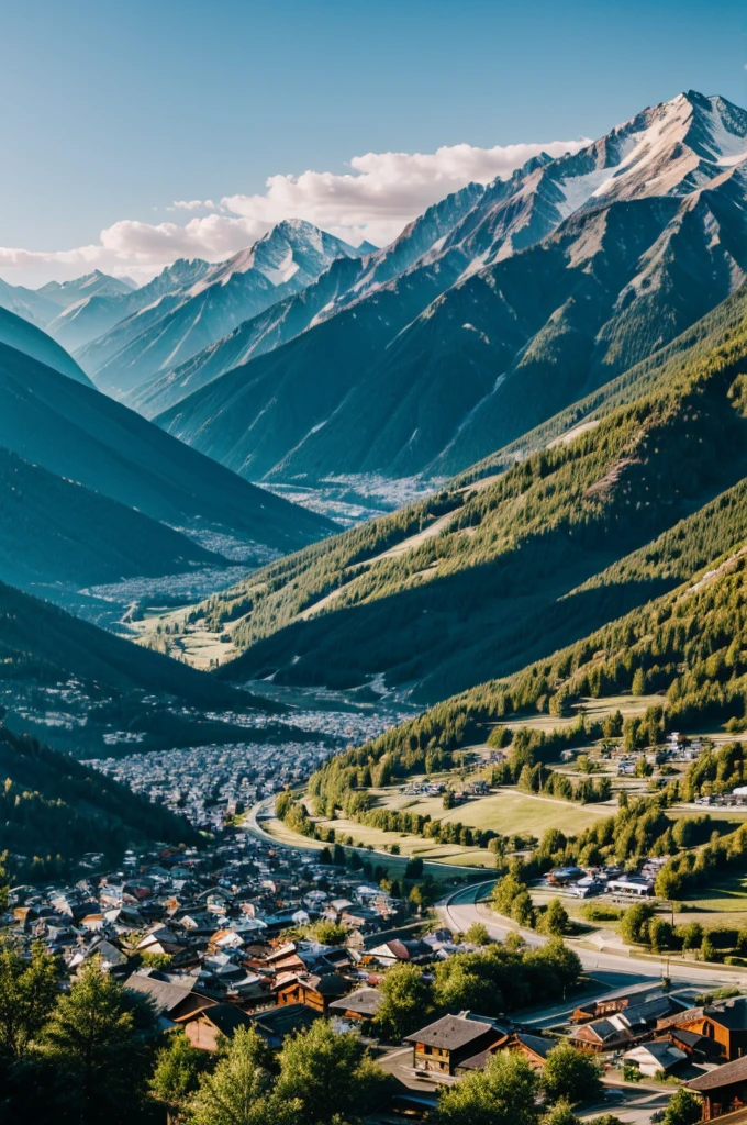 A town between mountains