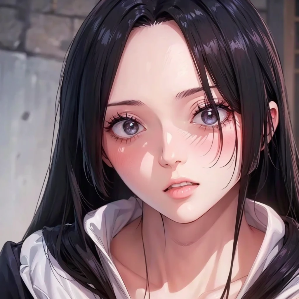 beautiful girl with realistic black eyes, pale skin, mid-length black hair, perfect face, perfect eyes, wearing coat, highly detailed, comprehensive cinematic, digital painting, 8k, cinematic lighting, best quality, highres, detailed work, post-processing, perfect result, hyper realistic