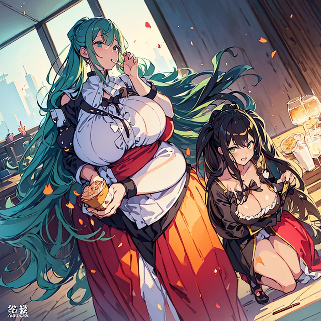 (Very fat mortally obese Miyuki shirogane from Kaguya-sama: Love Is War) Being fed by kaguya shinomiya, (gansta pose, swag pose:1.1), (dynamic angle:1.2), (dynamic pose:1.2), full body, detailed anatomy, detailed face,
set in modern los angeles, inside a fastfood restaurant, (((semi-realistic illustration))), (Modern Fantasy:1.3), (dark fantasy:1.1), (illustration:1.5),