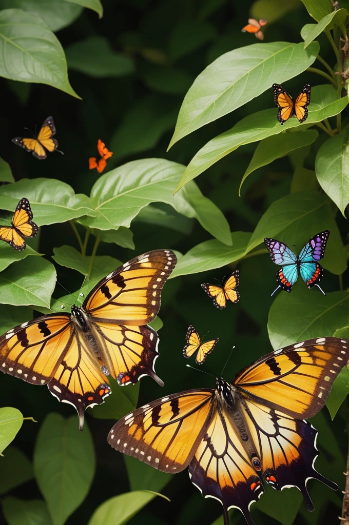 nature background with butterflies