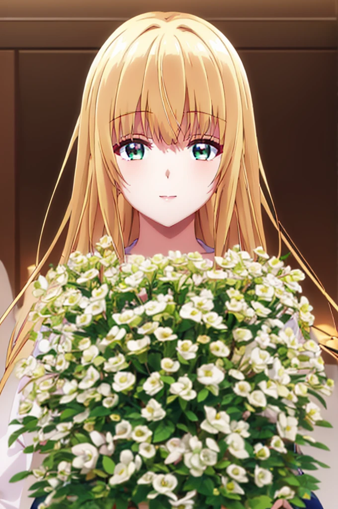 Shiina mahiru,Long Hair,blonde,blondeの目,Medium chest,uniform,smile, BREAK (masterpiece:1.2), highest quality, High resolution, unity 8k wallpaper, (shape:0.8), (Beautiful and beautiful eyes:1.6), Highly detailed face, Perfect lighting, Highly detailed CG, (Perfect hands, Perfect Anatomy),