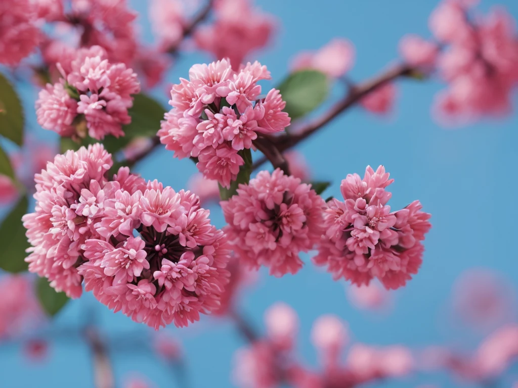 a technology web page, including some cherry flower with 3d unfocused tech objets, 4k quality, no letters at all.