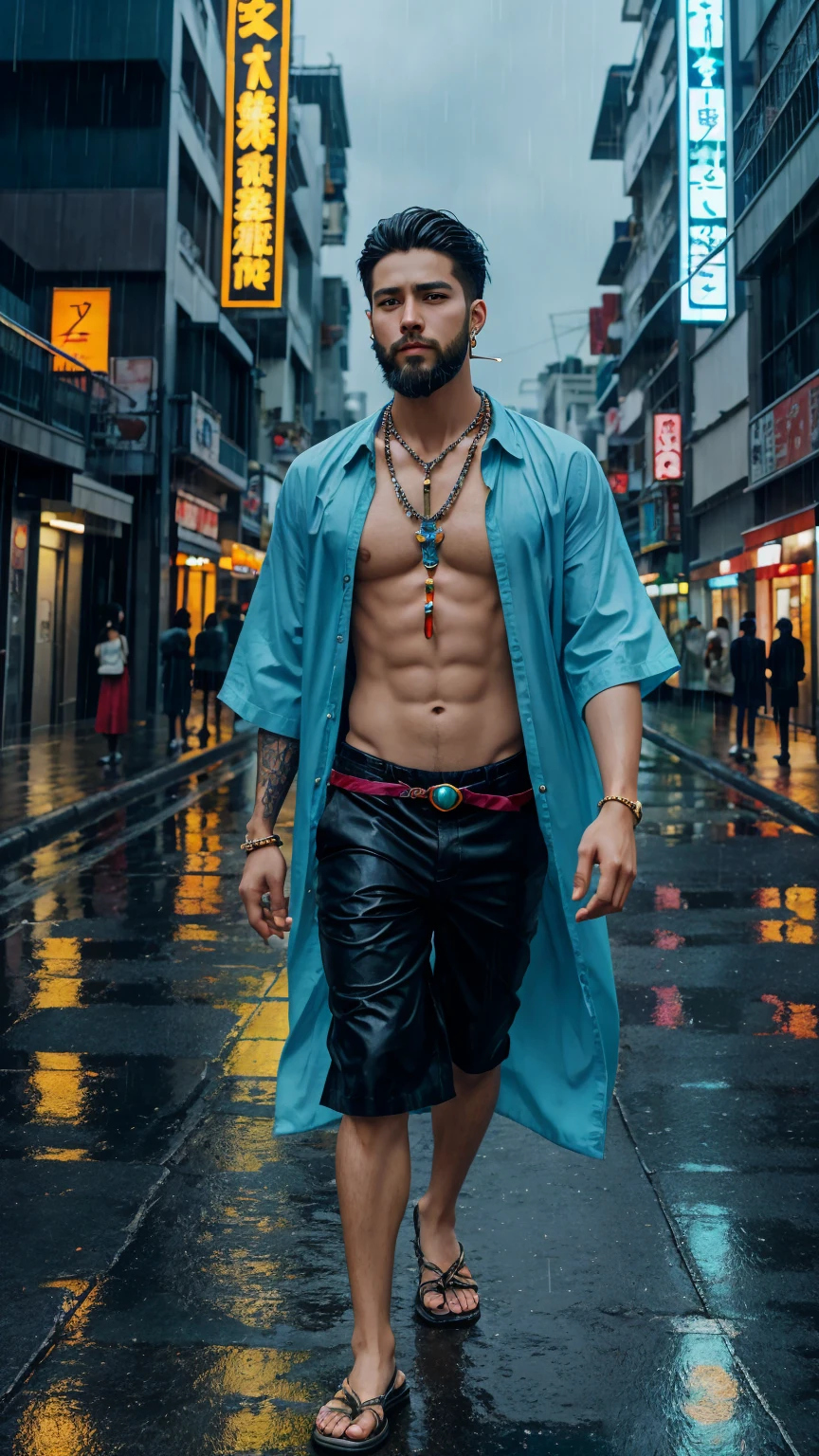 Background change cyberpunk handsome boy ultra realistic face