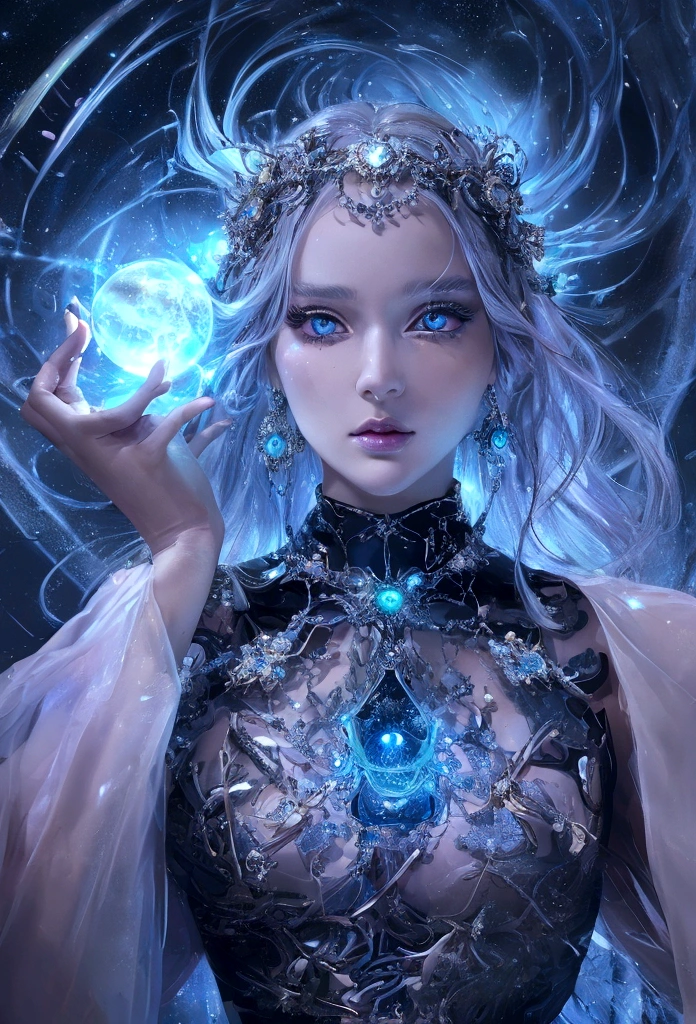 A levitating woman in a magical, futuristic setting,beautiful detailed eyes,beautiful detailed lips,extremely detailed eyes and face,longeyelashes,woman floating in midair, magnetic field, surreal landscape, glowing energy, cinematic lighting, digital art, 8k, photorealistic, hyper detailed, intricate details, dramatic lighting, vivid colors, seamless integration, masterpiece