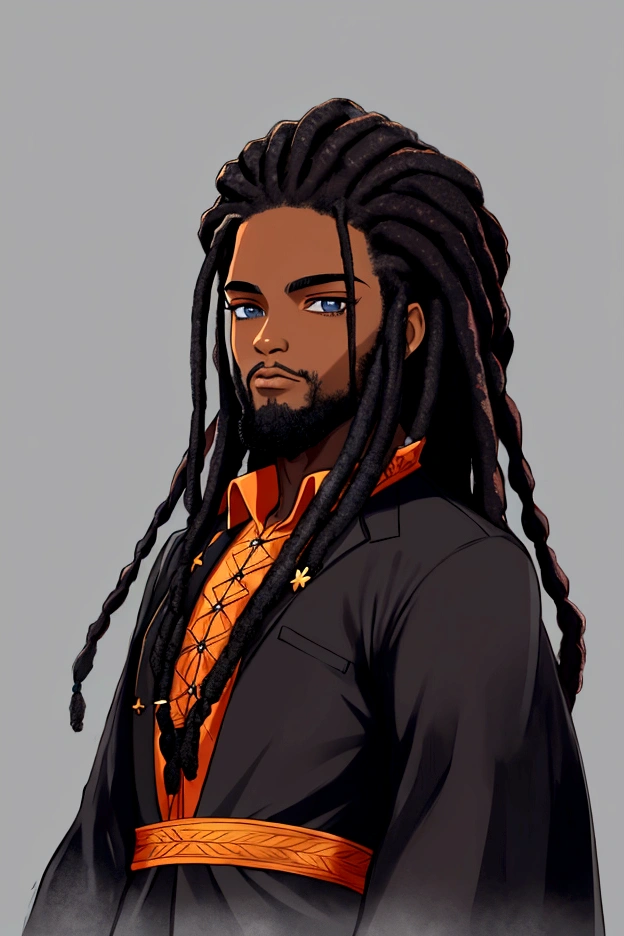 Crie um homem negro com dreds de terno