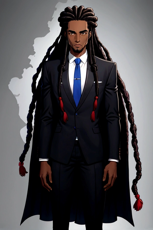 Crie um homem negro com dreds de terno