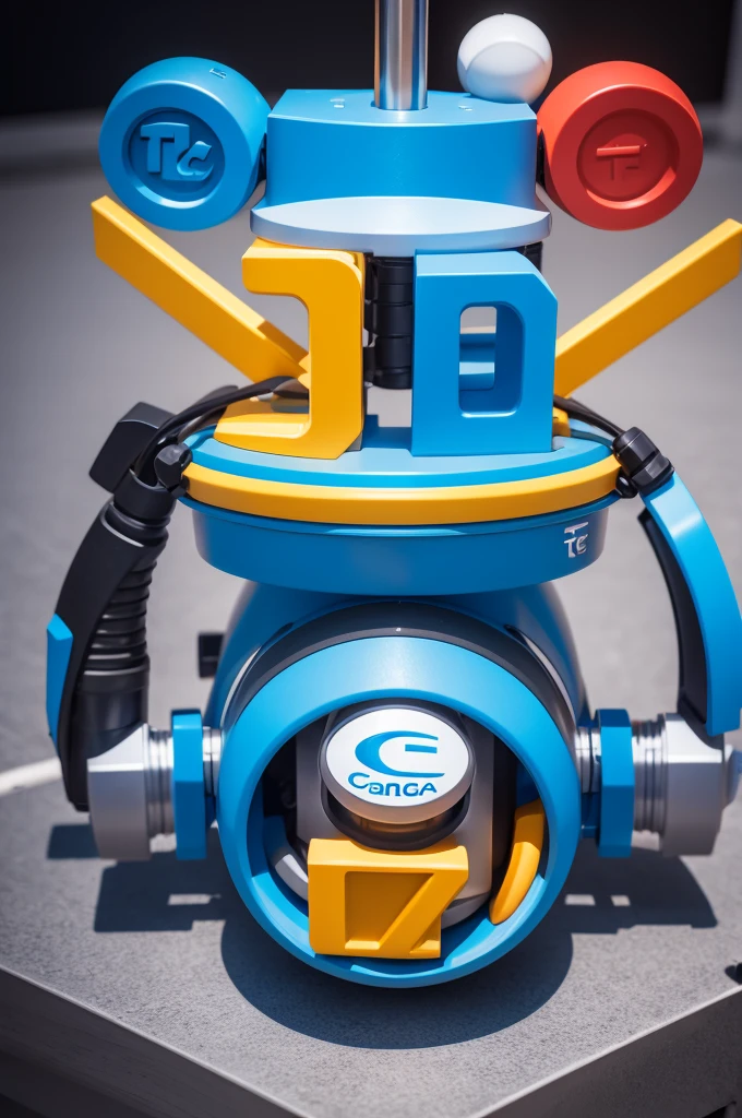 logo with name (Tec Toy) At the center,arm contour around name