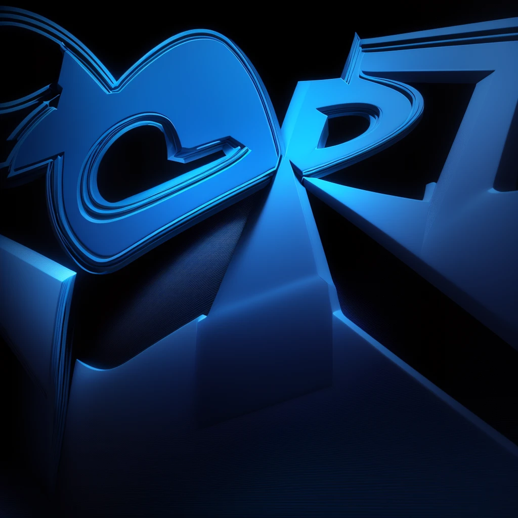 a close up of a blue sports logo with a black background, 3 d logo, _3d-terms_, stylized stl, c 4 d style, stylized as a 3d render, rendered in maya 4 d, 3 d graffiti texture, rendered in maya, stylized 3 d graphics, stylized 3 d, toon rendering, bryce 3 d style