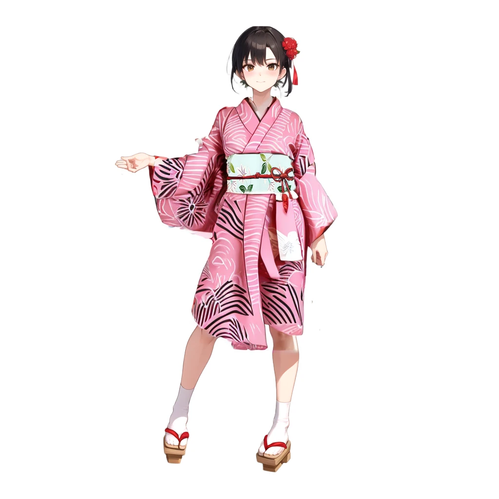 Simple pink arrow pattern(Yarasuri)Please change to a patterned yukata.。