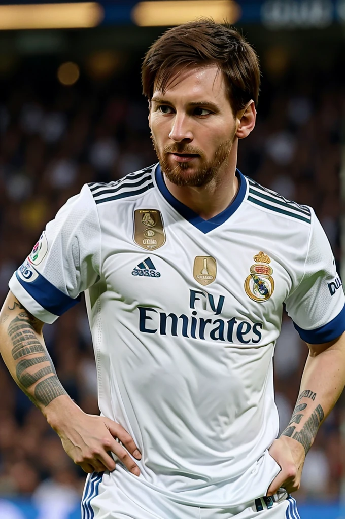 Messi in real Madrid jersey