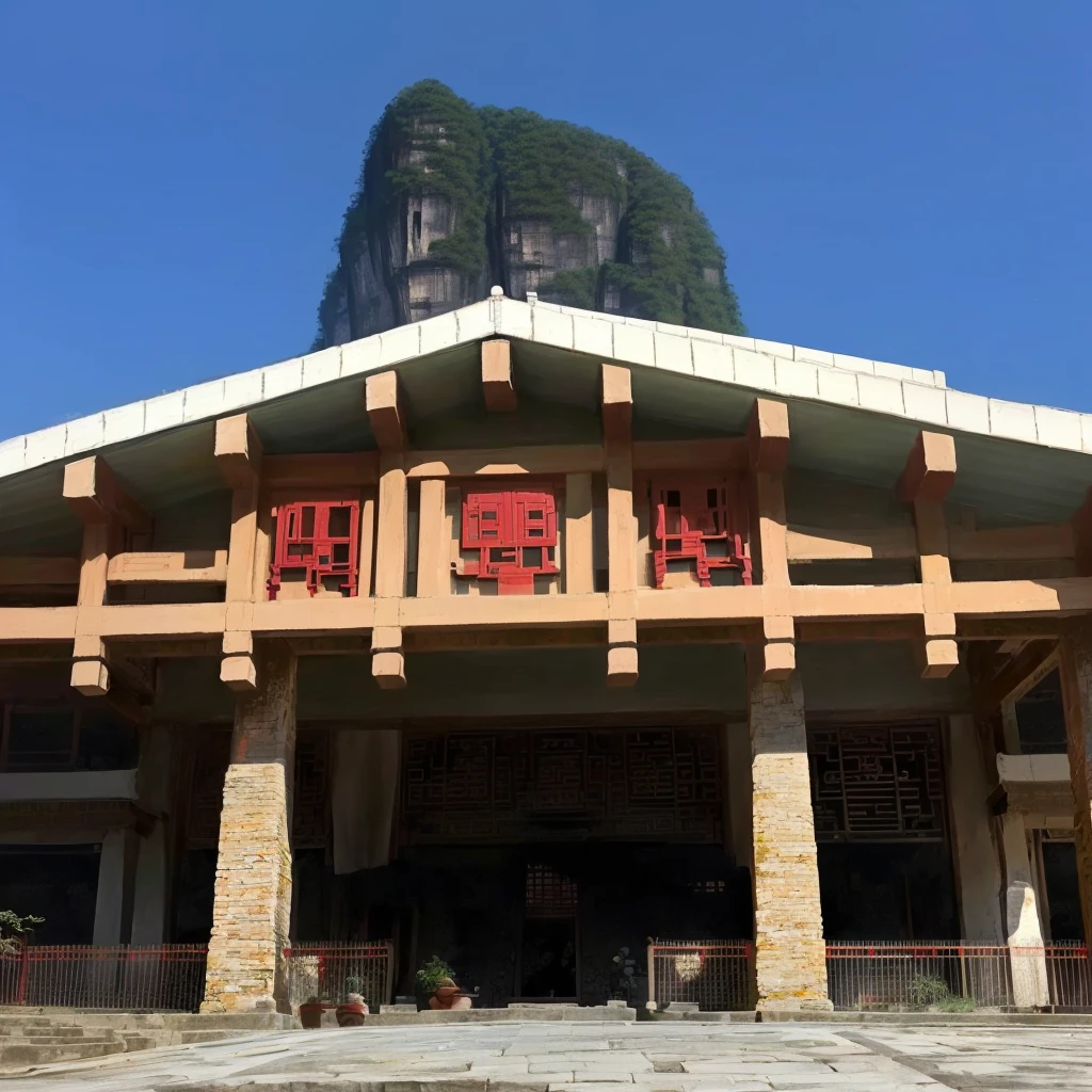 Full view, View from below, Zhangjiajie, Chinese Architecture, Watch from below, From the outside, Photo taken in 2 0 2 0, Ground view, Ground view, View from the ground,Oil painting style,Color Draft