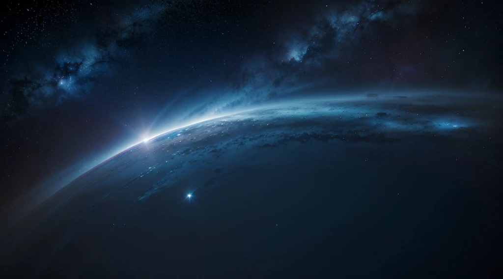 Produce a cosmic-inspired abstract gradient featuring shades of ultramarine and cerulean, resembling a distant galaxy or nebula.
