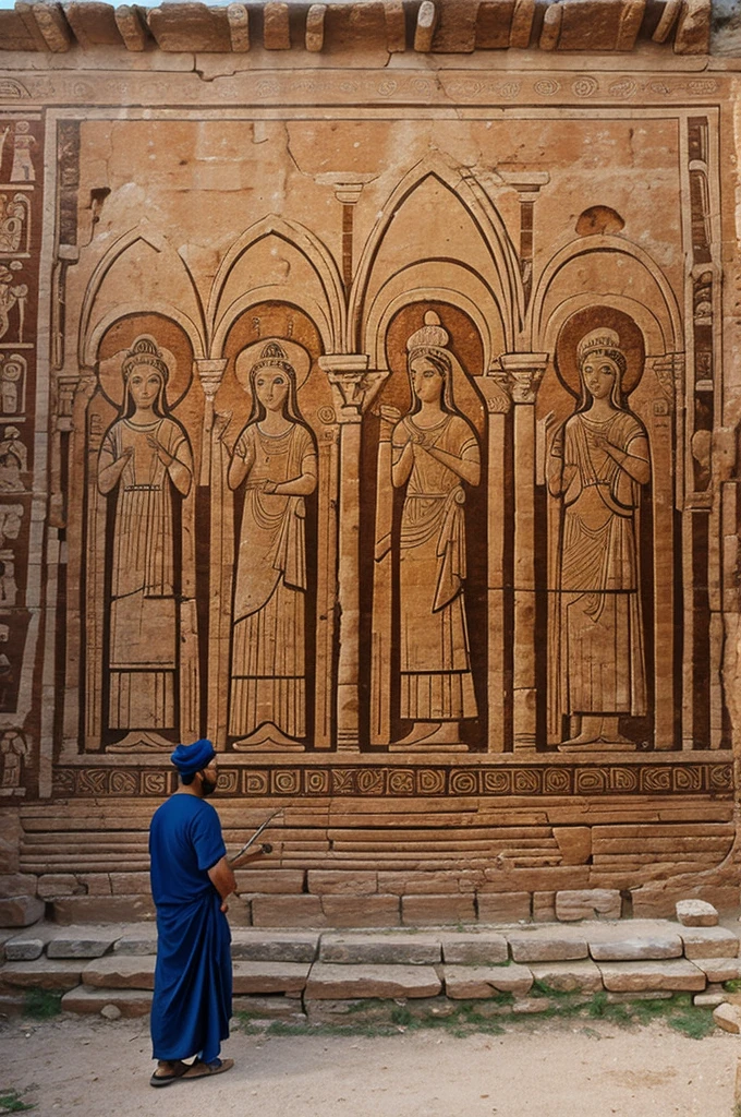Mural with various images of ancient art