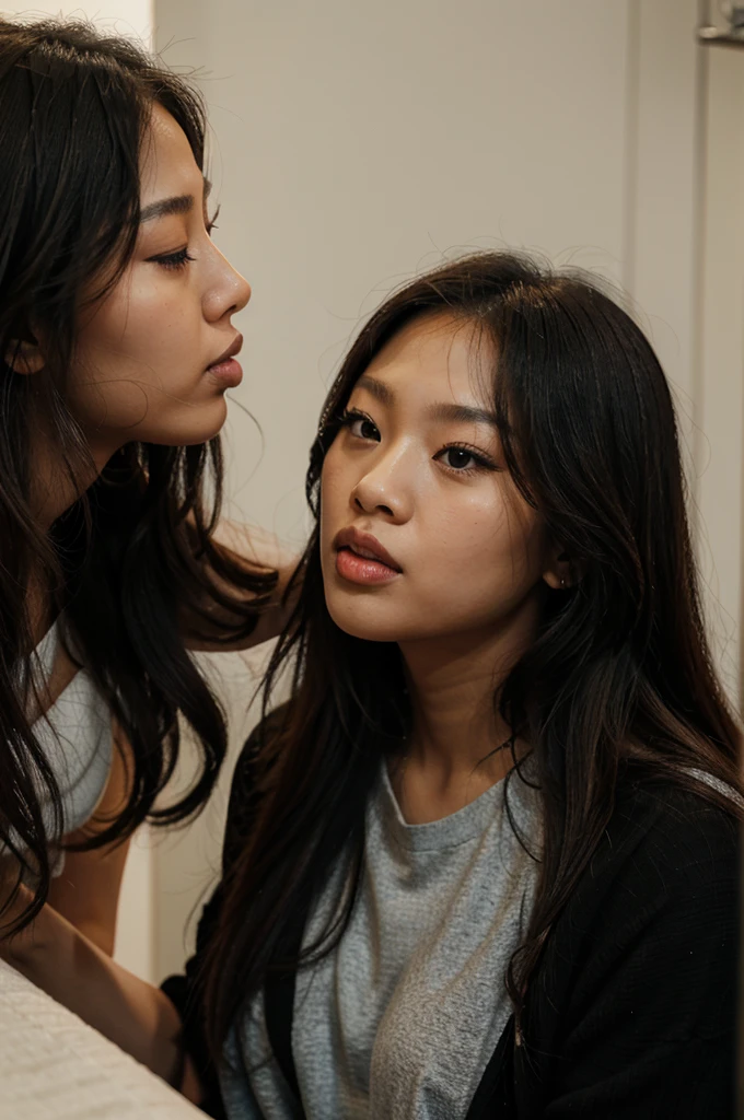 Black man kisses Jennie Kim on the lips