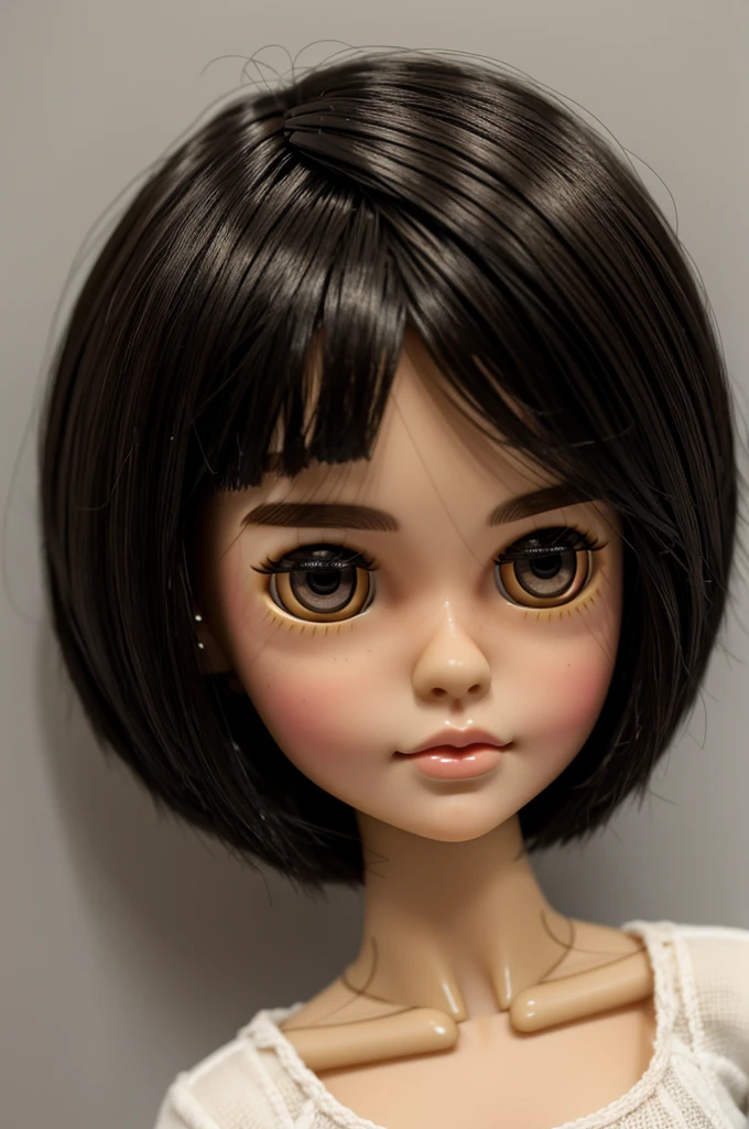 Blythe doll black short hair and Brown eyes