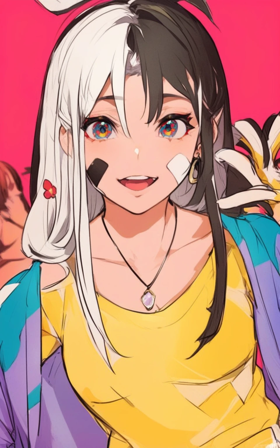 work of art: 1.6, best qualityer: 1.4, live image: 1.2, details Intricate: 1.2, chartturnerv2: 1.2, 1lady full body character change,
Appearance: milf: 1.25, fine tune: 1.3, clear blue eyes, medium breasts, detailedeyes, quality eyes,
Clofine tuneg: black sleeveless dress, Black Gloves Accessories: simple hoop earrings, Black necklace, small flowers in the hair,
body hair: body hair prateado, long hair, semi curly hair,
make up: naturals, shining skin,
(single background, White background: 1.3), multiple views, multiple views of the same character in the same outfit: 1.3.