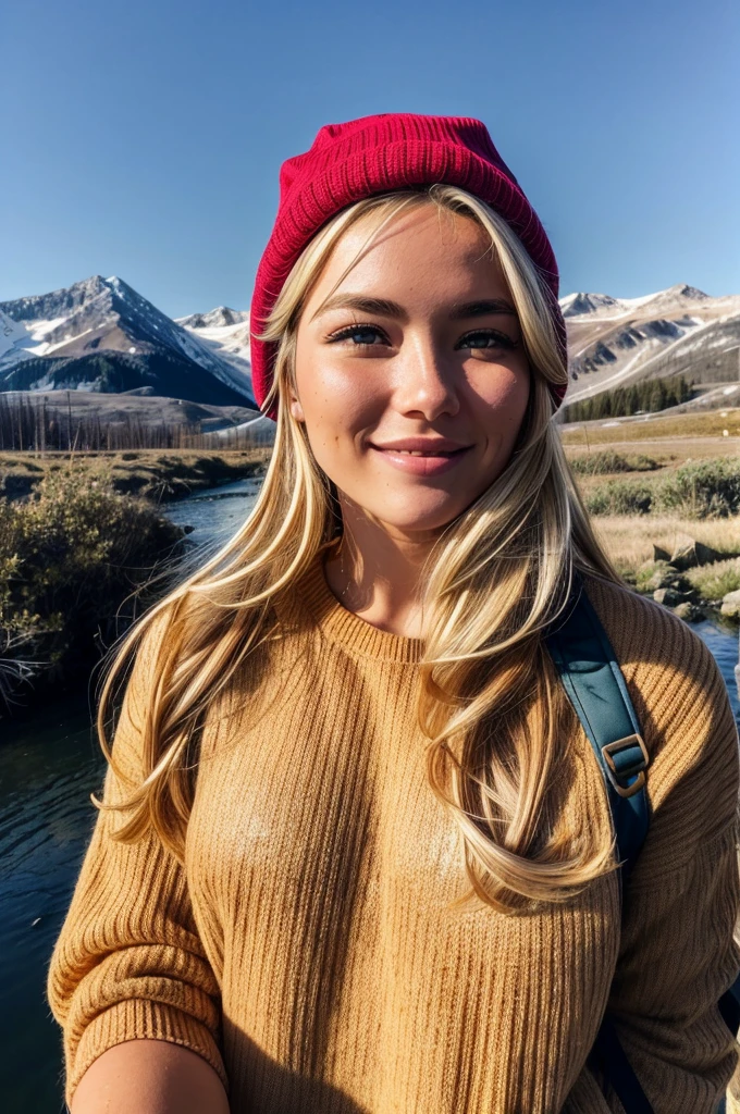 a 22 year old blonde ((upper body selfie, happy)), masterpiece, best quality, ultra-detailed, solo, outdoors, (night), mountains, nature, (stars, moon) cheerful, happy, backpack, sleeping bag, camping stove, water bottle, mountain boots, gloves, sweater, hat, flashlight, forest, rocks, river, wood, smoke, shadows, contrast, clear sky, analog style (look at viewer:1.2) (skin texture) (film grain:1.3), (warm hue, warm tone) :1.2), close up, cinematic light, sidelighting, ultra high res, best shadow, RAW, upper body, , wearing pullover
kodak vision 3,