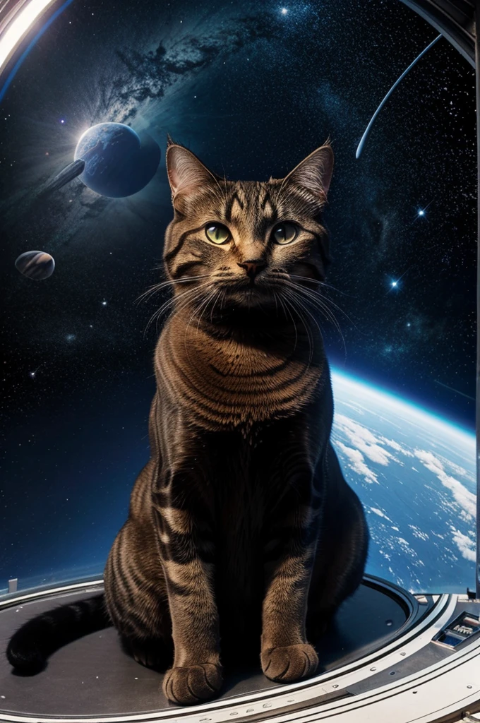 A cat on space centre