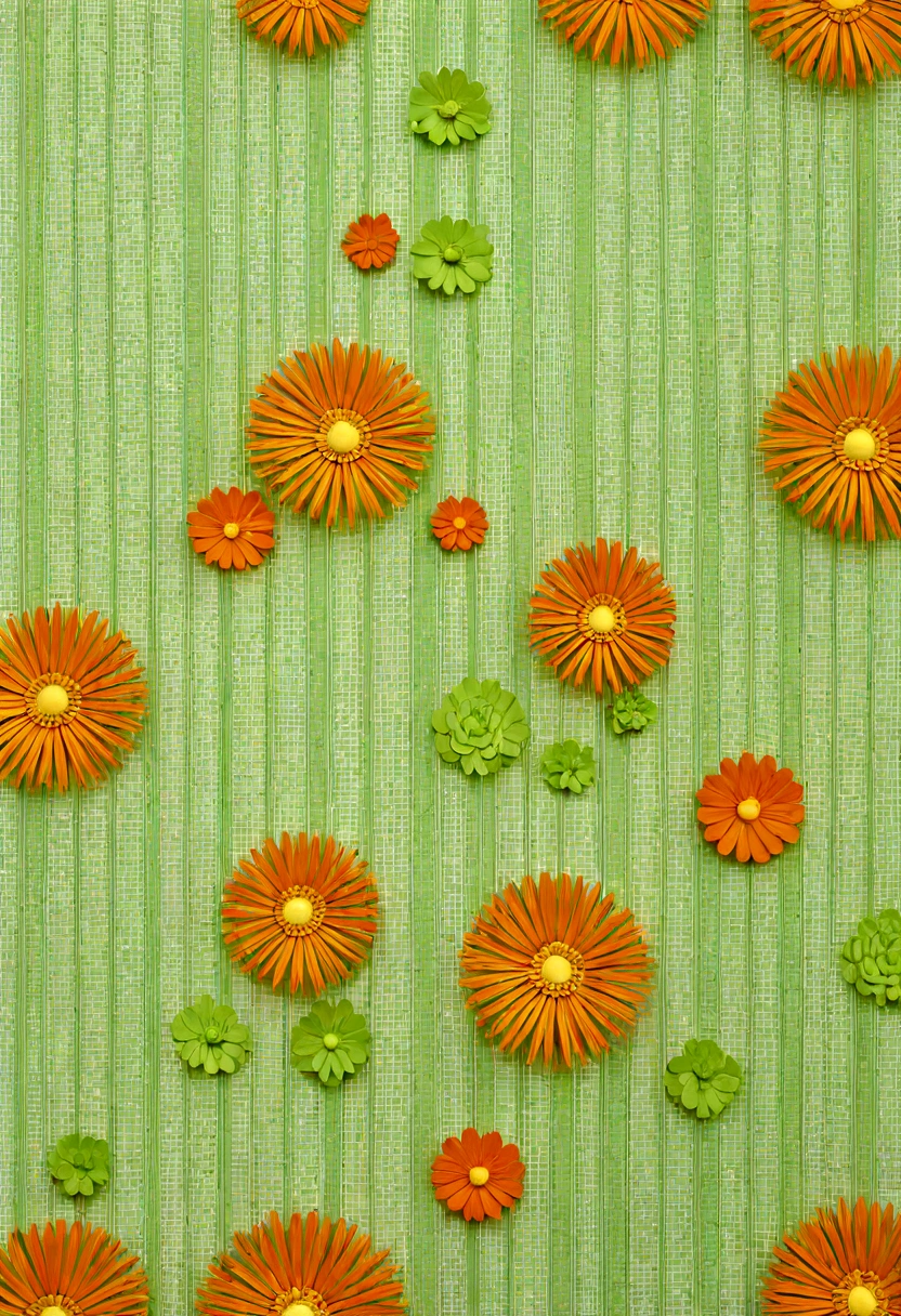 （desktop wallpaper design：1.37），lattice，line，Simplicity，modern，upscale，Flowers，,Orange，Light green，