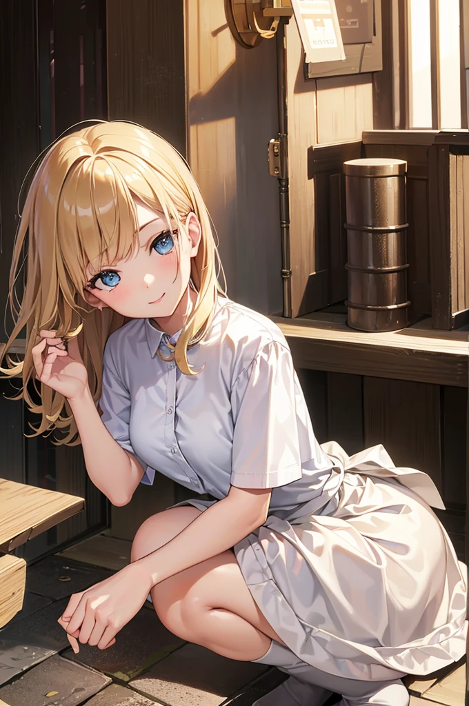 (Browsing Caution:0.99)、beautiful girl, (Roll up your skirt), Looking into the camera, Angle from below, Short skirt, Squat, A shy smile, Beautiful Skin, ((Highest quality, 16K, Tabletop: 1.3)), 1 Girl, The light shines on your face, Highly detailed face, Highly detailed lips, Beautiful Eyes、Realistic Skin、Cute design panties、shaving、Various Hair Styles、Different color uniforms、Natural clothes、Detailed panties、Spread your legs、sit、Squat、Long skirt