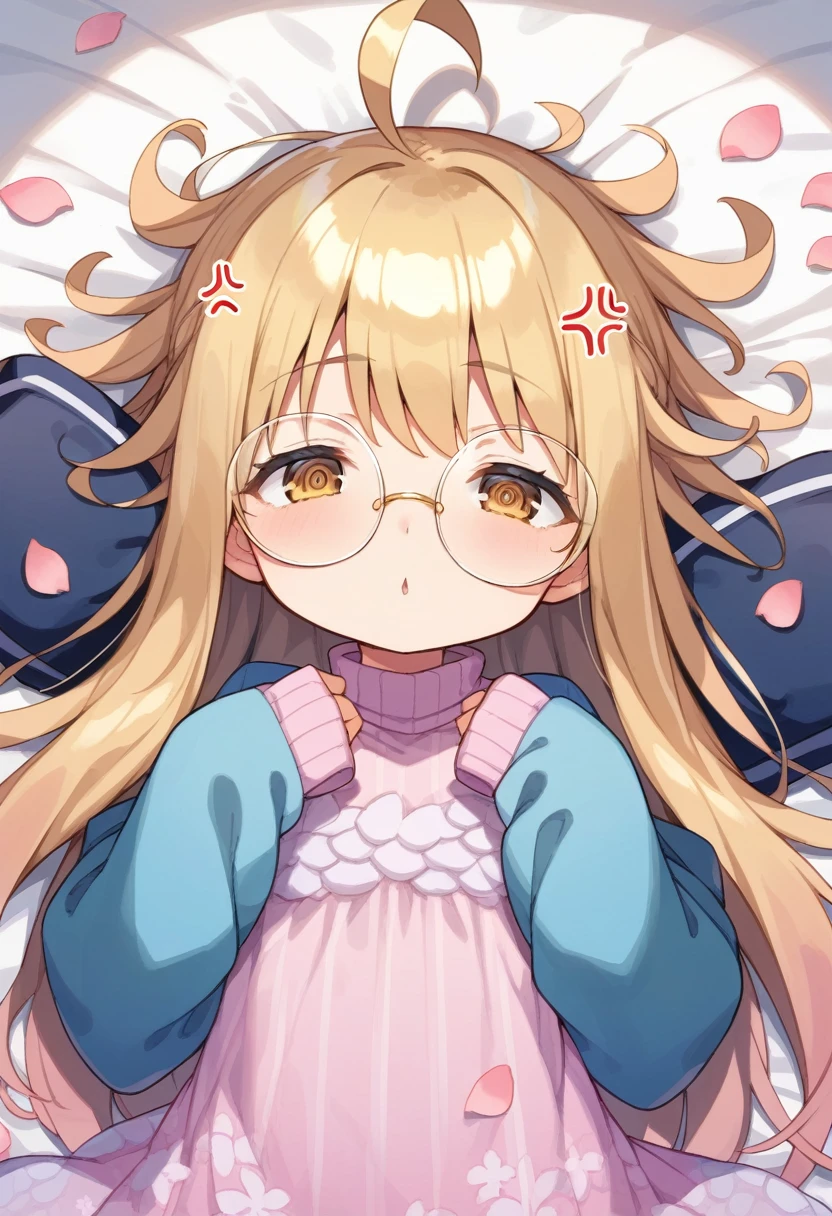 score_9, score_7_up, score_6_up, 1girl, source_cartoon, source_anime,breathtalking Scenery,watercolor,smooth soft skin, natural skin,anime screencap,mjm,rating_questionable
BREAK
(round glasses:1.5), (:1.6),ecru beige hair,(half closed eyes:1.1),beige eyes,kawaii,(highlight on eyes:1.1),(cute face:1.1),baby face,
BREAK
(sleeves past hands:1.6), (sleeves past wrists:1.3),(hands are hidden in sleeves:1.3),sleeves past fingers
BREAK
(excessive messy hair:1.4), excessive long messy hair with bed head, excessive long hair, antenna hair, (ahoge:1.2),sleepy,
BREAK
Transparent pink scales dress made of petals material,lilac scales dress inspired by flower petals,(popping out scales dress fused with flower petals:1.5),pink turtleneck,