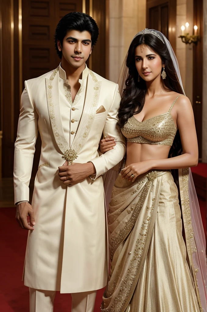 Create a wedding portrait of salaman khan and katrina kaif