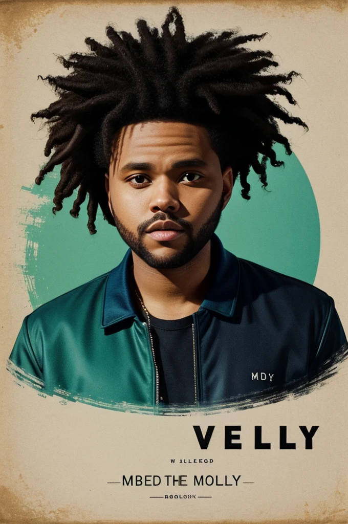 Letters that say melanxoly with the weeknd horizontal background