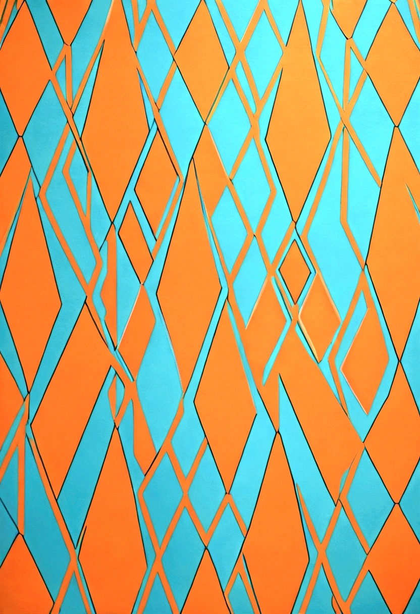 Wallpaper Design,lattice,stripe, Minimalism,geometry, simple, Seasonal, mix, Vivid shades, 格纹pattern, By Anita Malfatti, Elite, Bluish orange, Cyan and Orange, retro style ”, mix, pattern, Cyan and Orange, turquoise and orange, 70s design, Pastel