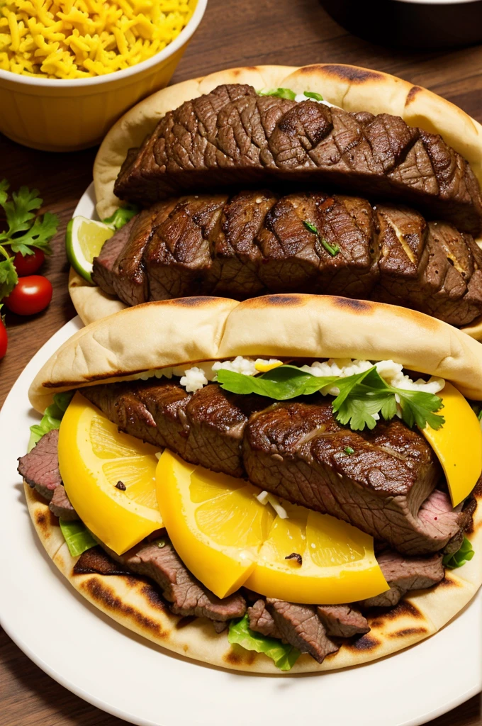 Create a beef shvarma logo with shawarma name is included
