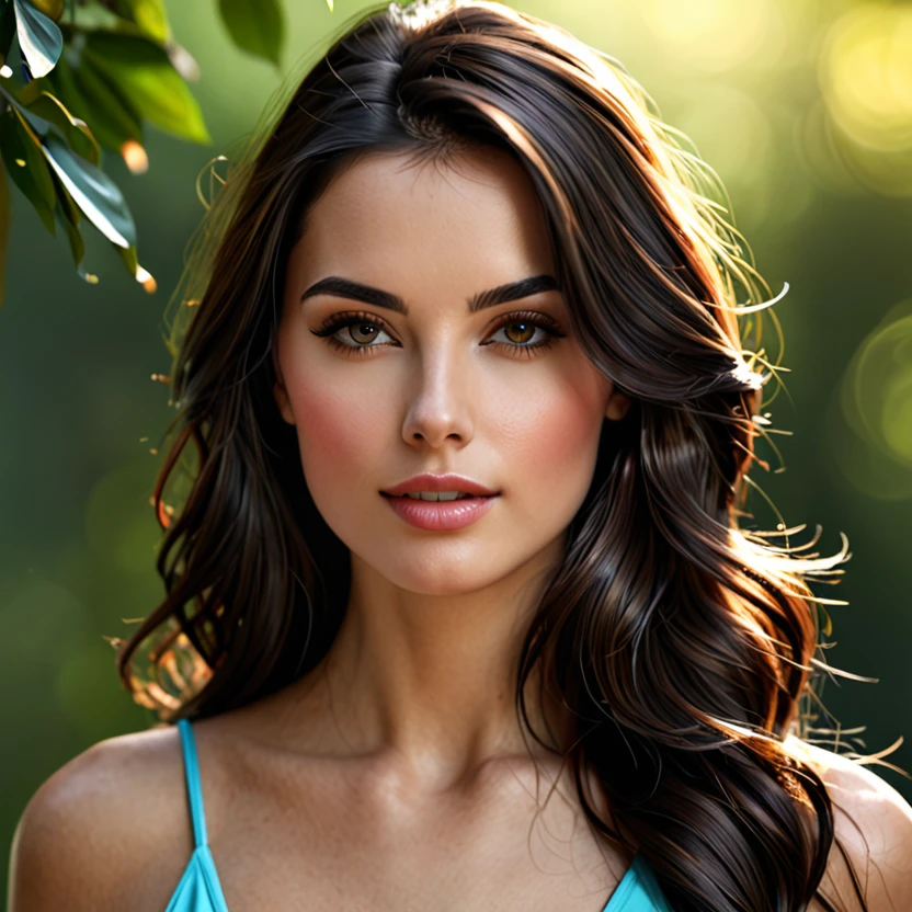 realistic brunette woman 4K image 