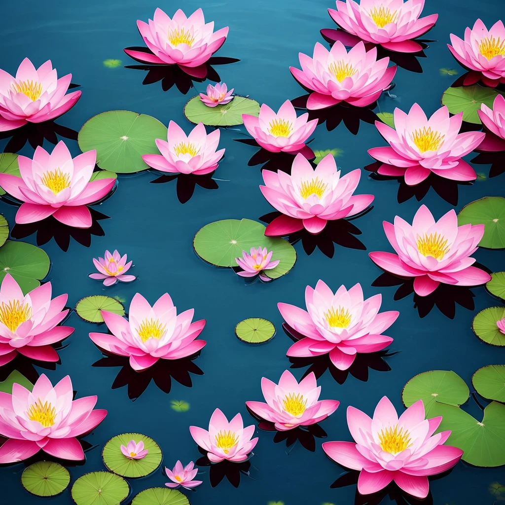 flowers floating in a pool of water with candles and water droplets, a digital painting by Yang J, trending on cgsociety, conceptual art, 🌺 cgsociety, beautiful depiction, beautiful illustration, waterlily mecha nymphaea, beautiful digital illustration, ross tran. scenic background, water lilies, beautiful digital painting, lotus flowers, with lotus flowers