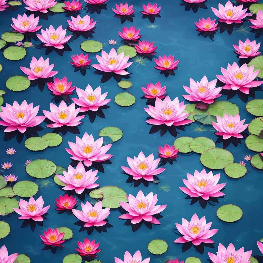 flowers floating in a pool of water with candles and water droplets, 🌺 cgsociety, beautiful depiction, beautiful illustration, by Yang J, waterlily mecha nymphaea, beautiful digital illustration, ross tran. scenic background, water lilies, beautiful digital painting, by Ni Tian, lotus flowers, with lotus flowers, beautiful artist rendering, beautiful!!! digital art