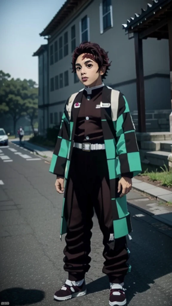 (tzl),((1boy)),male focus,((solo)),Demon Killer Uniform,ruins,dawn,
((best quality,masterpiece)),(outdoors),(full_body), standing, idle