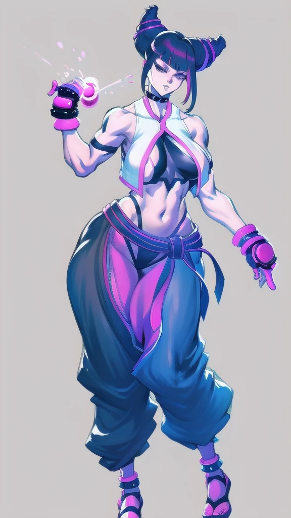 (full body), full body in image, full juri han from street fighter 6, juri han clothes, fusion of juri han street fighter 5 and juri han street fighter 6 from street fighter series, full woman, full body, long hair, female body, curvy body, thicc body, big thighs, voluptuous body, full thick body, dinamic pose, curve body. detalied pose, body, simple background, expressive face, focus on face, line art, sketch